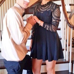 Black Lace Homecoming Dress